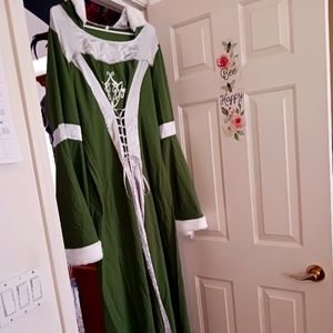 Irish green white gown